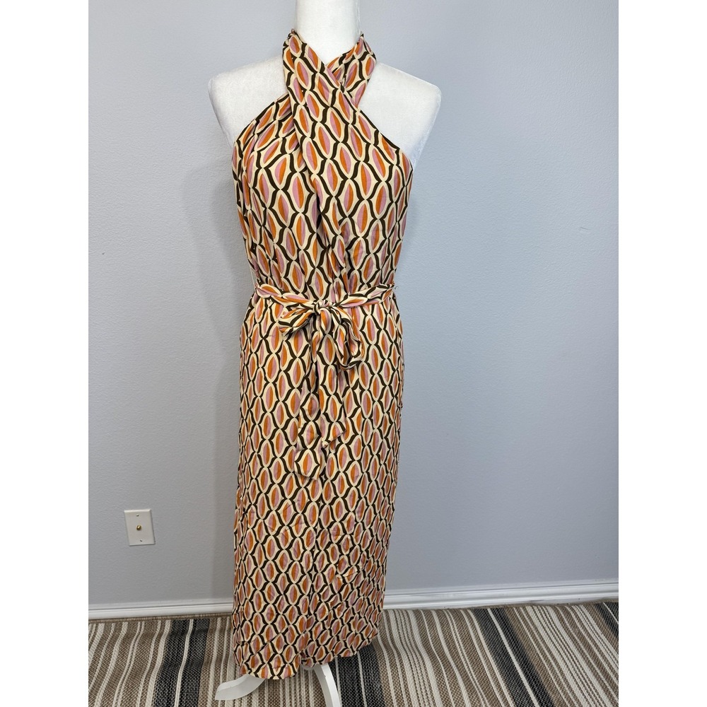 Velvet By‎ Graham & Spencer Dress Women's Small Multicolor Halter Maxi Belted